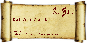 Kolláth Zsolt névjegykártya